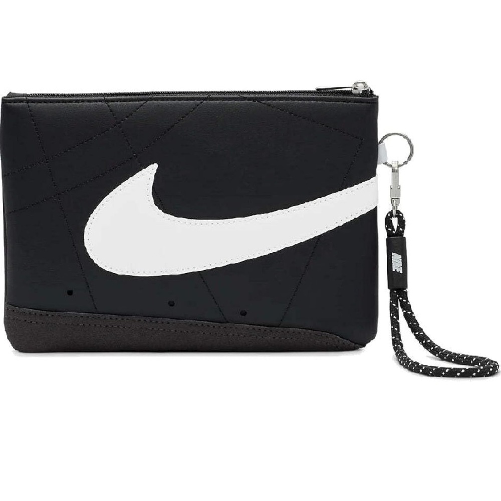 Nike Blazer Wristlet Clutch Bag Black White Unisex Zip Pouch N1009949 NWT